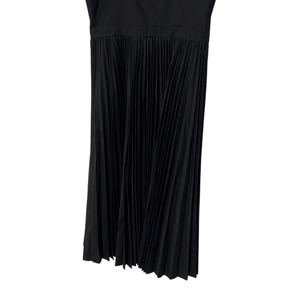THEORY WOMENS SIZE 6 SLEEVELESS PLEATED VOLUME POPLIN MIDI DRESS BLACK NEW - Picture 11 of 14